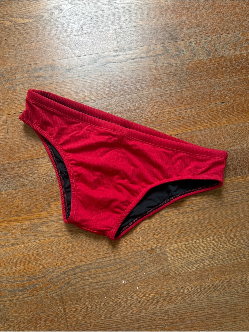 Classic Red Men's Swim Briefs — Low-Rise Support - Picture 2 of 3